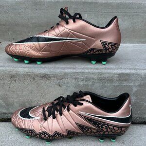 Nike Hypervenom Phelon II Men's 11 Metallic Red Bronze/Green Glow Soccer Cleats
